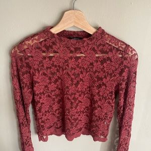 Rust lace crop too